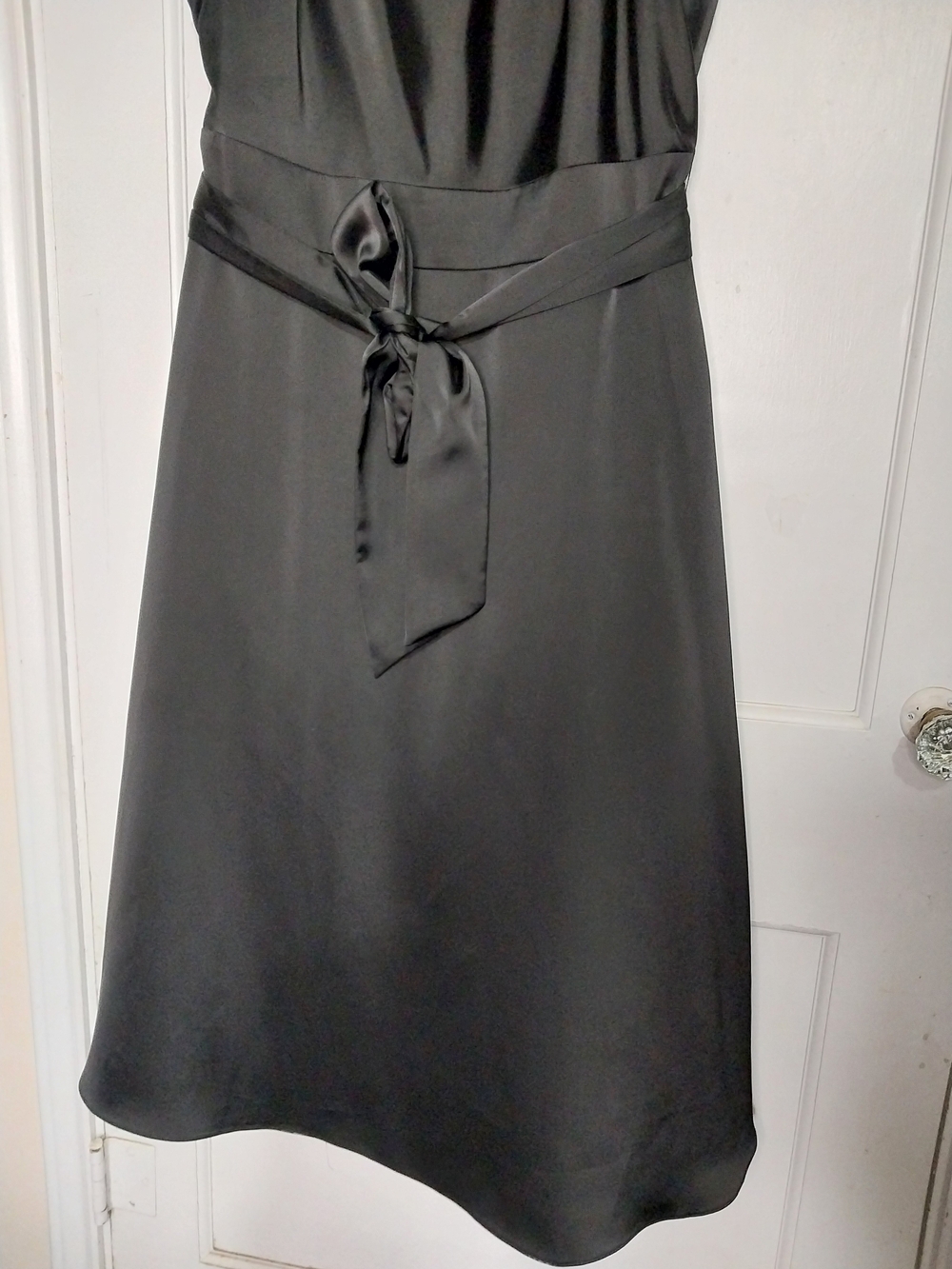 ANTONIO MELANI Black Sleeveless Midi Dress with Waist Tie - Picture 4 of 10